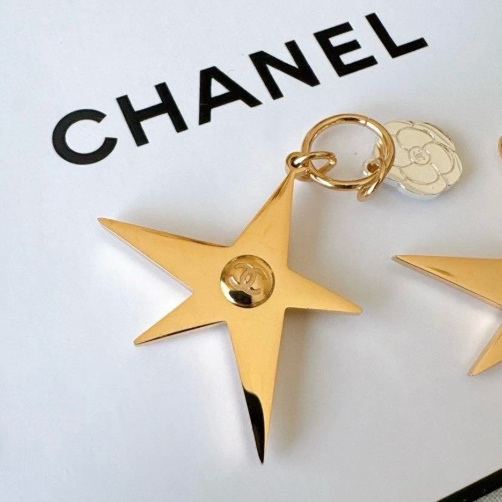 Chanel Gold Star and Silver Camellia Charm With Box - Picture 2 of 5